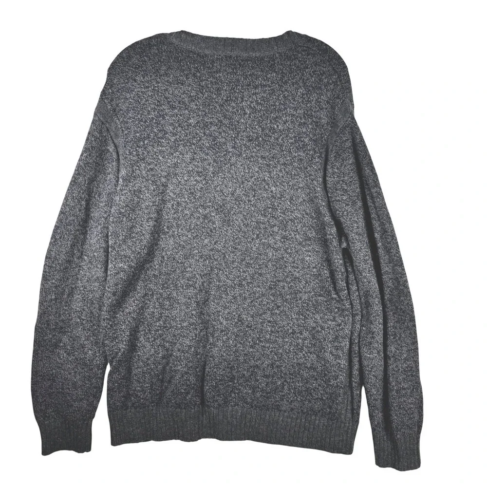 Banana Republic Mens XL V-Neck Sweater Gray Marl Knit Ribbed Trim‎ Pullover